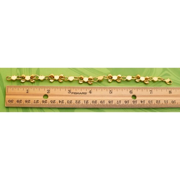 Vintage Art Nouveau Christmas Themed Floral Rhinestones Bracelet - W19 - Picture 3 of 3